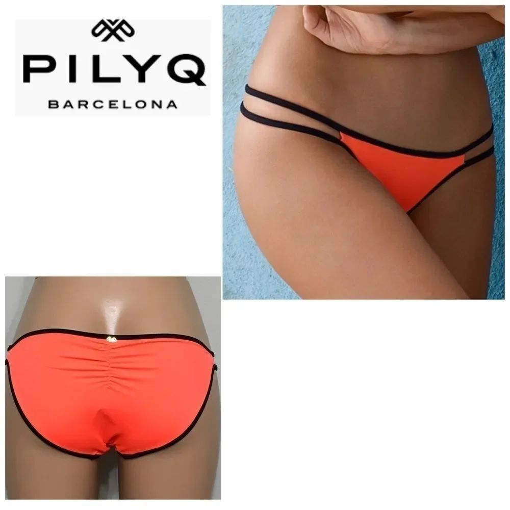 PILYQ orange strappy bikini bottom. NWT